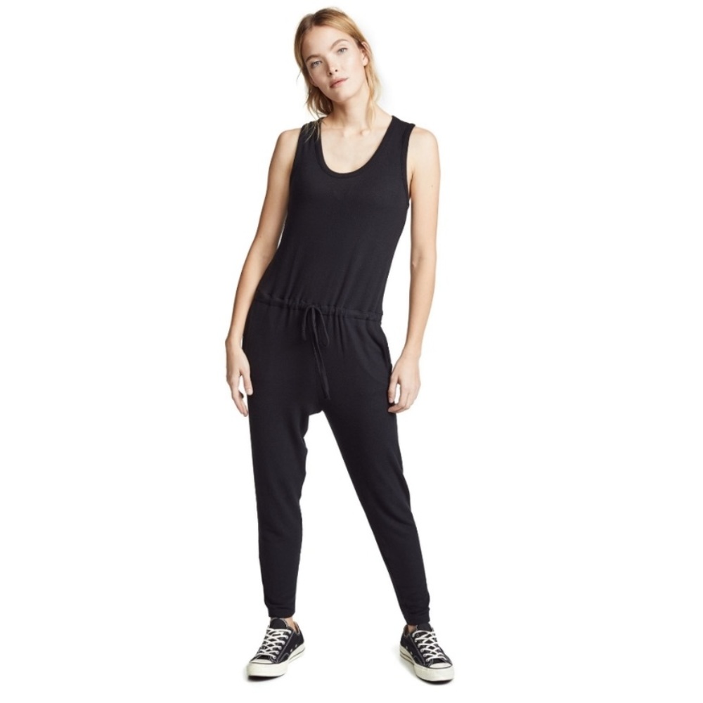 REVOLVE Enza Costa Black Drawstring Jumpsuit